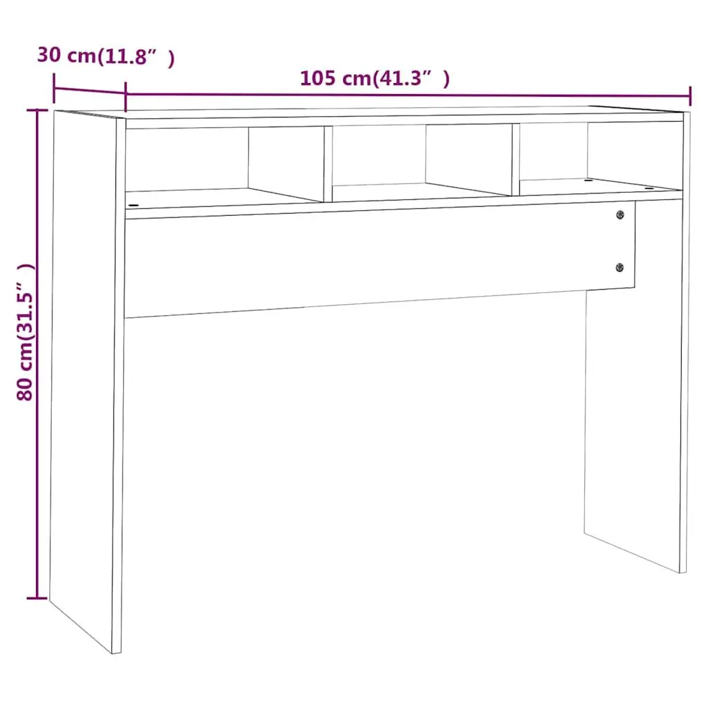 Console Table White Hallway Entryway Side Table Engineered Wood 105x30x80cm