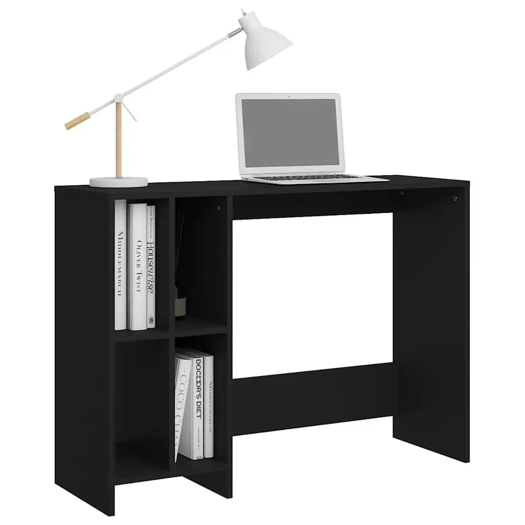 Notebook Desk Black Compact Office Workstation 102.5 x 35 x 75 cm