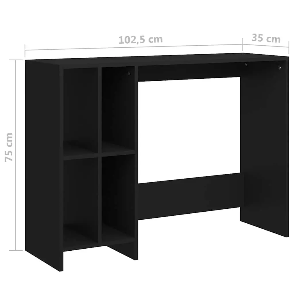 Notebook Desk Black Compact Office Workstation 102.5 x 35 x 75 cm