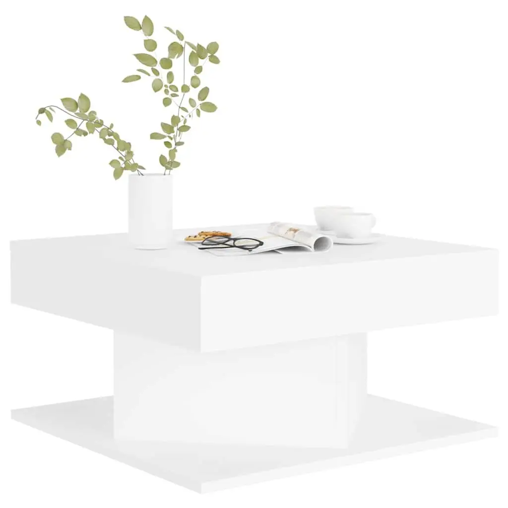 Coffee Table White Engineered Wood 57x57x30 cm