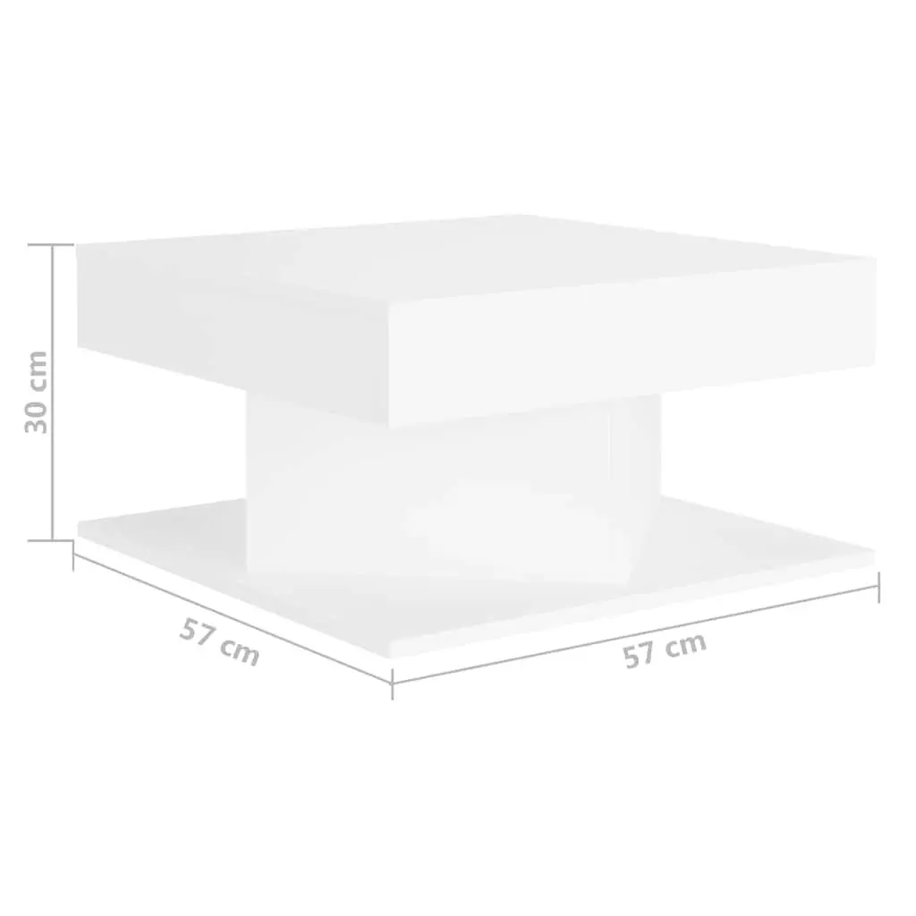 Coffee Table White Engineered Wood 57x57x30 cm