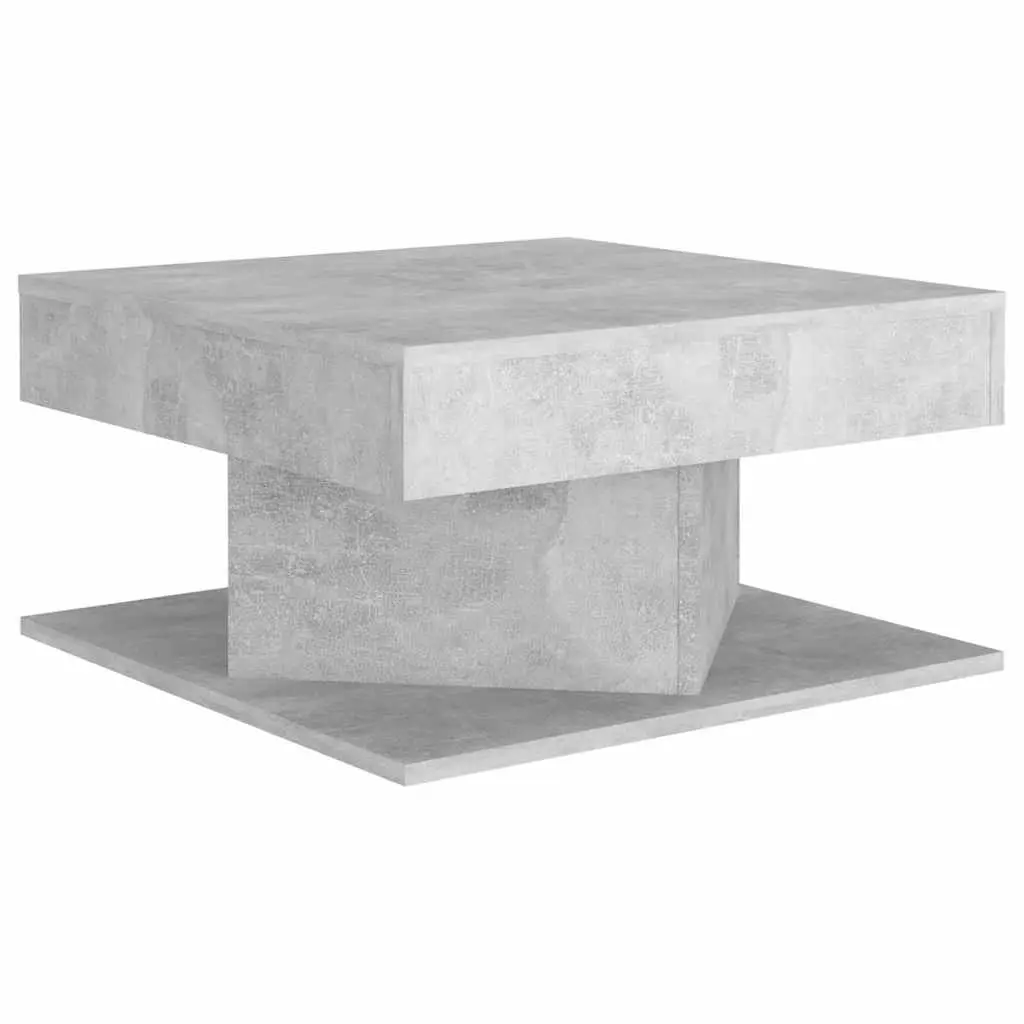 Coffee Table Engineered Wood Accent Grey Concrete Effect 57x57x30 cm with Side Storage