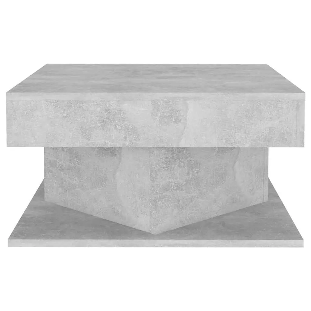Coffee Table Engineered Wood Accent Grey Concrete Effect 57x57x30 cm with Side Storage
