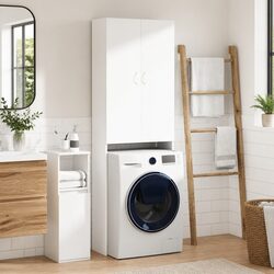 Your Organiser: White Tall Cabinet for Laundry Needs