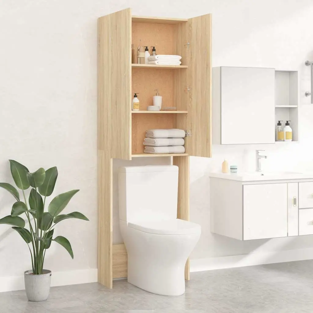 Washing Machine Cabinet Sonoma Oak 2 Doors 3 Compartments