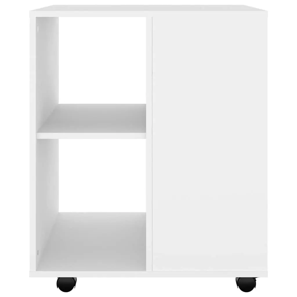 Rolling Storage Cabinet White Modern Engineered Wood Desk Organizer with