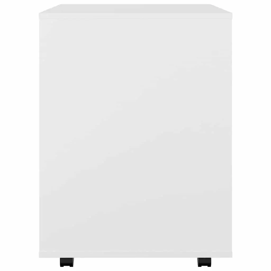 Rolling Storage Cabinet White Modern Engineered Wood Desk Organizer with
