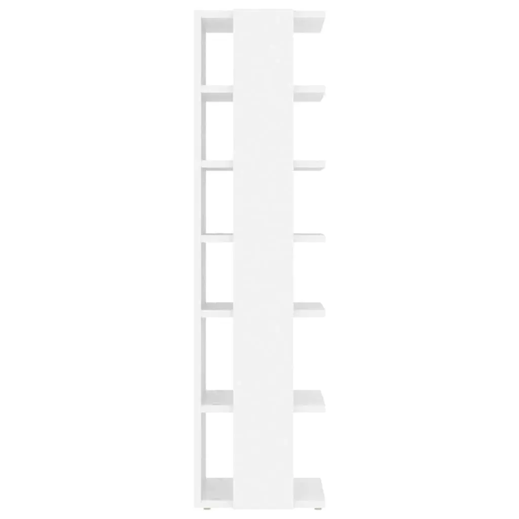 Shoe Cabinet 27.5x27x102cm White Storage Organiser 6 Shelves Narrow Corner