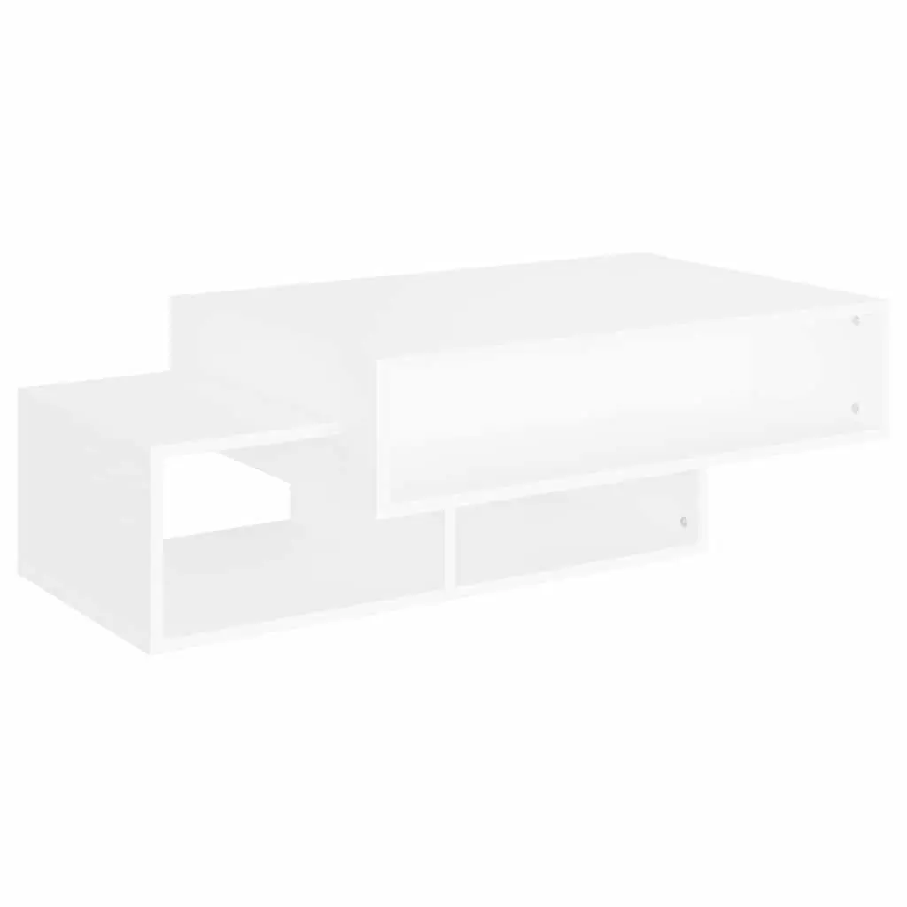Coffee Table White Storage Compartments 105 x 55 x 32 cm