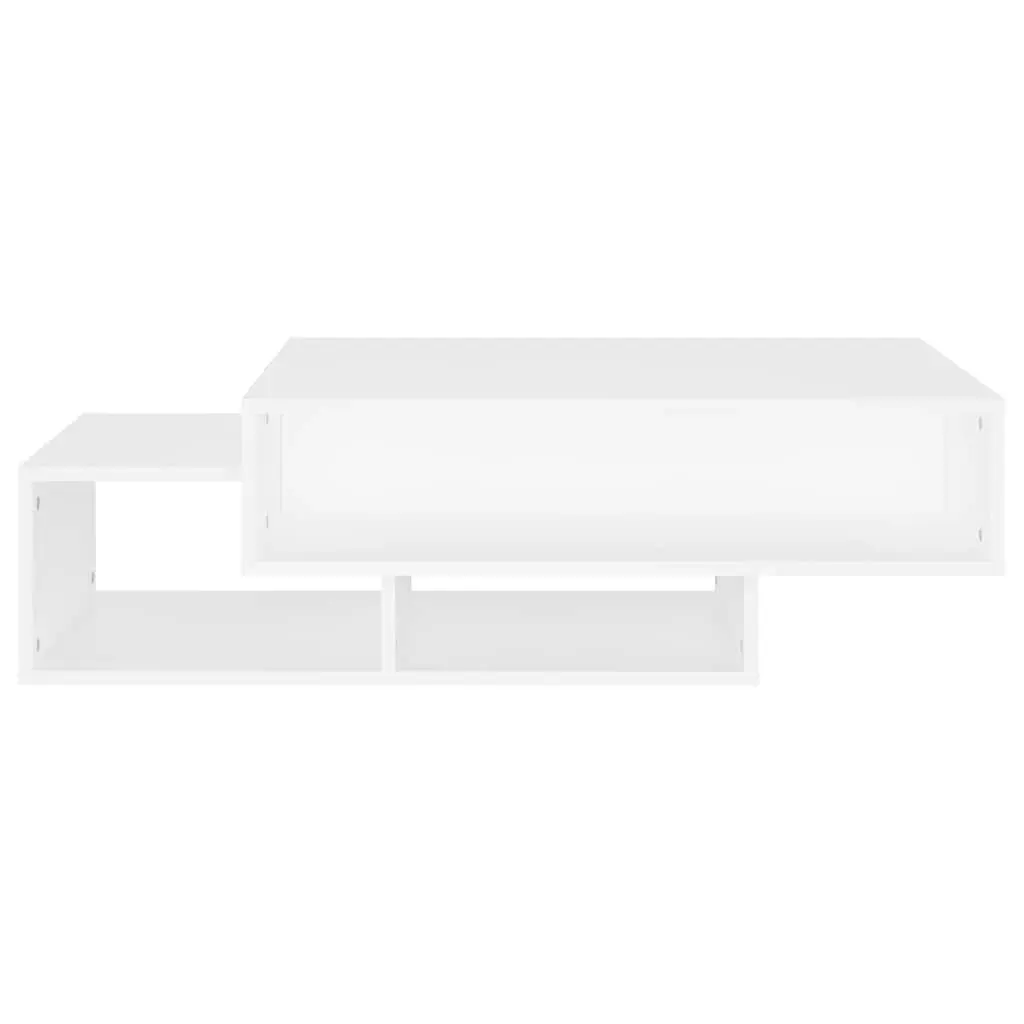 Coffee Table White Storage Compartments 105 x 55 x 32 cm