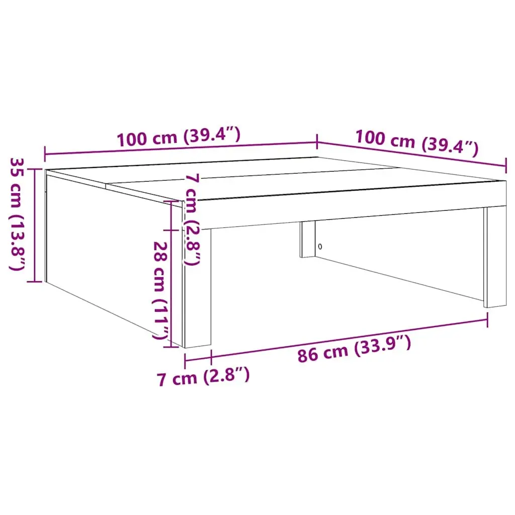 White Square Coffee Table