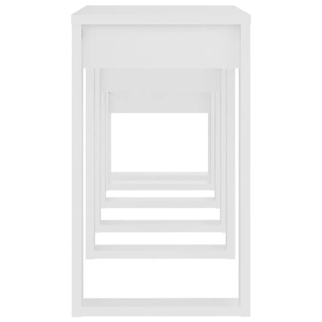 Nesting Tables Space Saving 3 Piece Set White