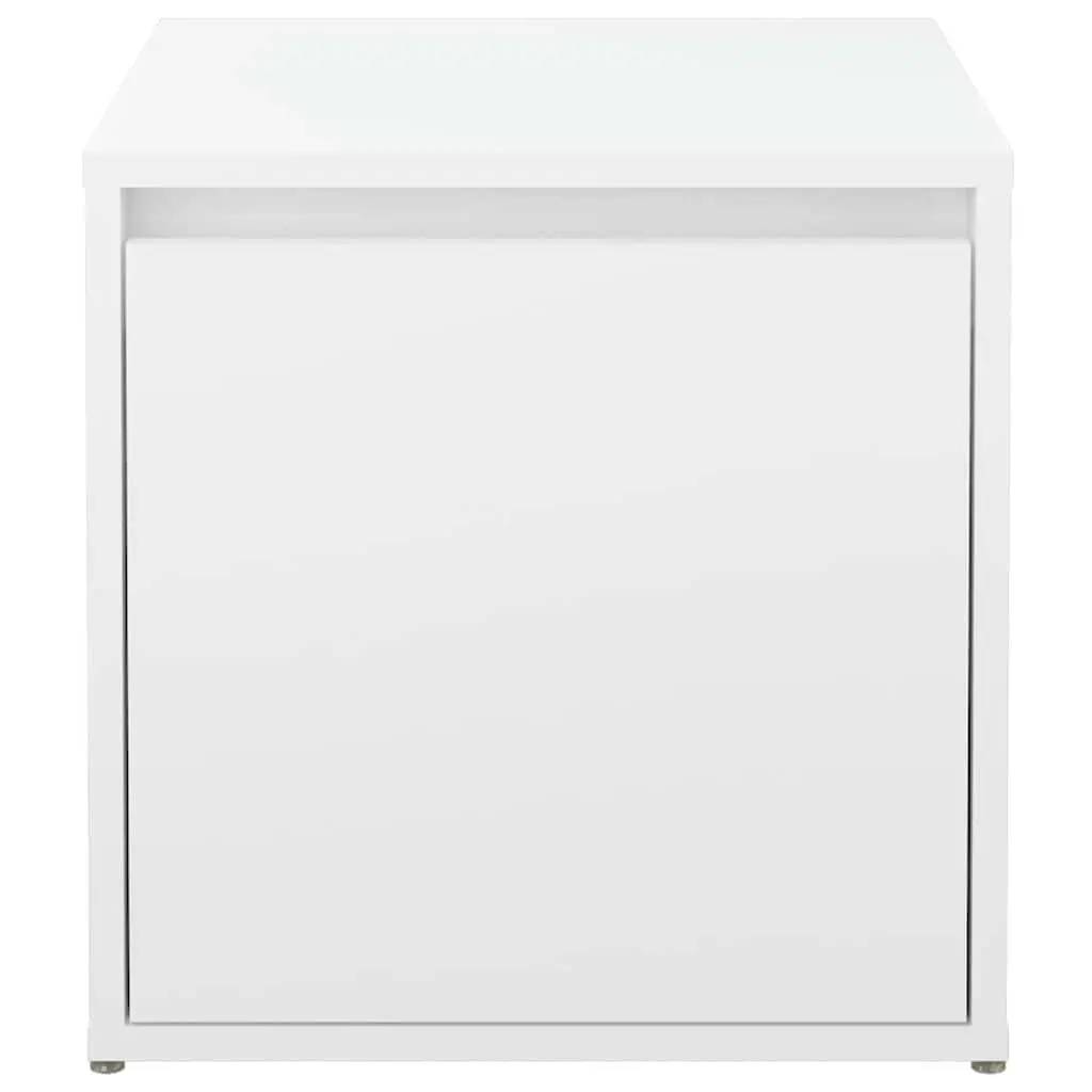 White Storage Chest Box Drawer Engineered Wood Bedroom Organiser 40.5x40x40cm