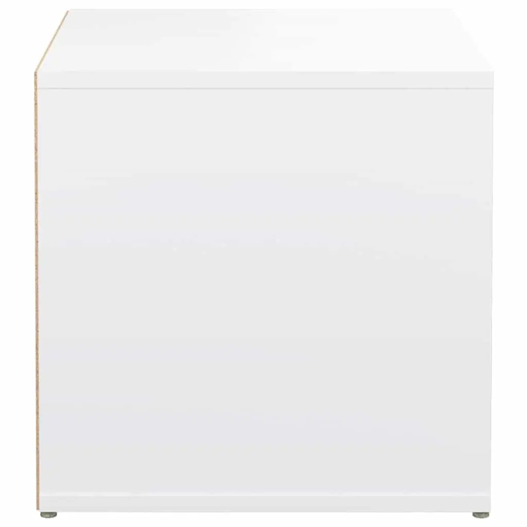 White Storage Chest Box Drawer Engineered Wood Bedroom Organiser 40.5x40x40cm