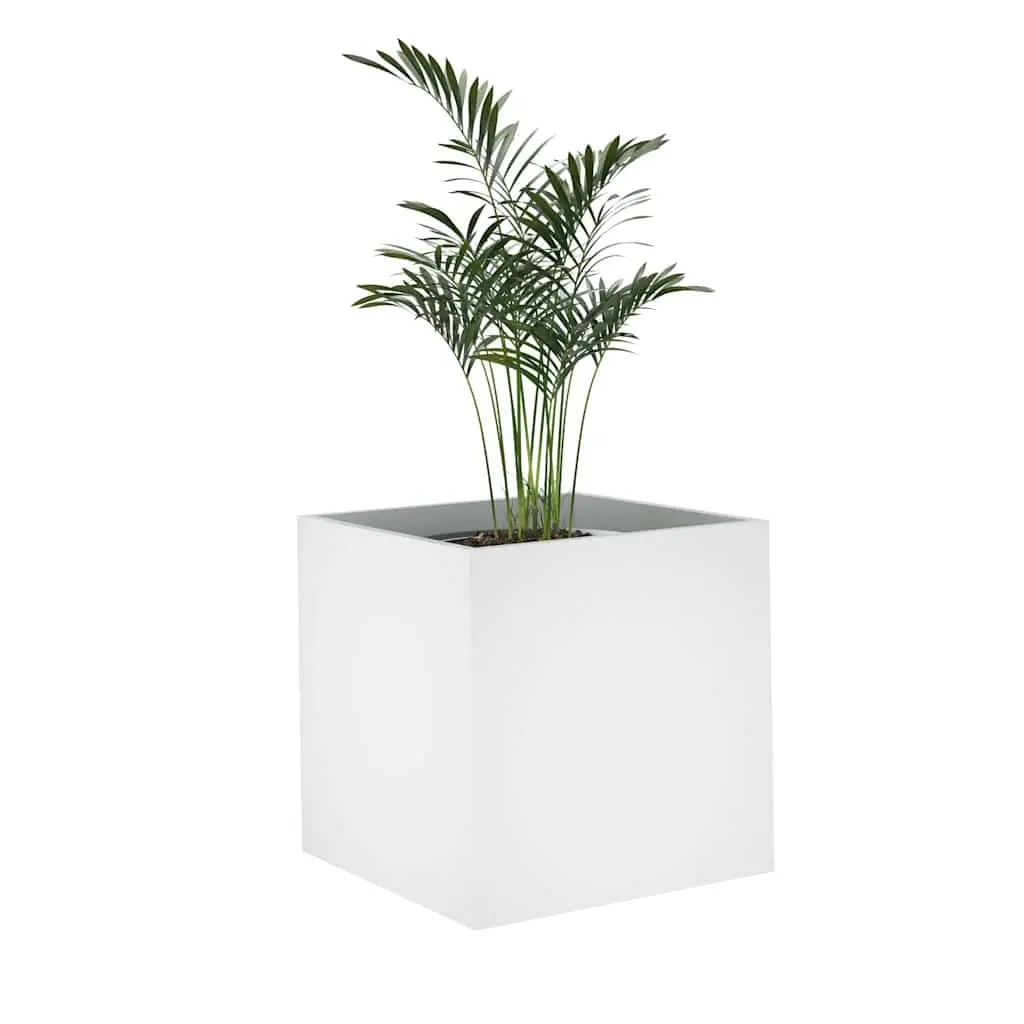 White Planter Box Engineered Wood 40x40x40 cm Indoor Outdoor Flower Plant Pot
