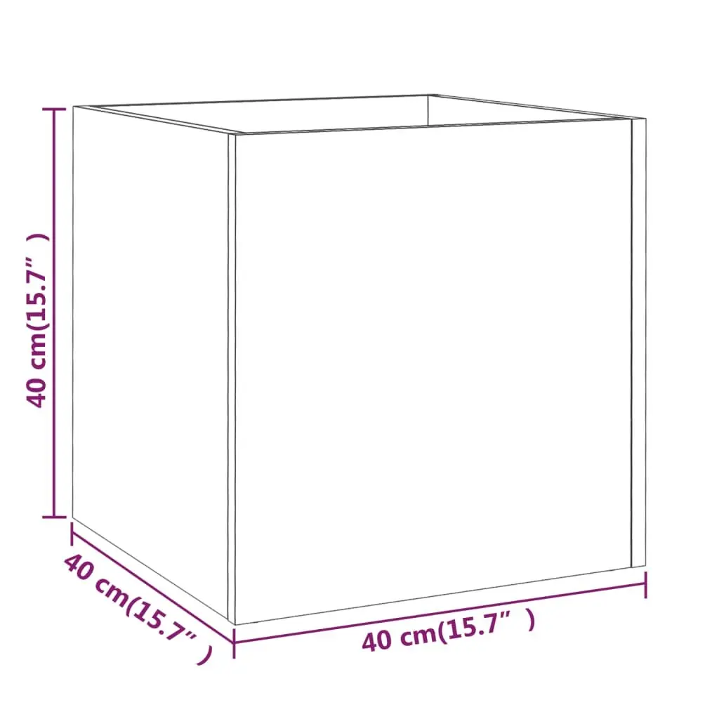 White Planter Box Engineered Wood 40x40x40 cm Indoor Outdoor Flower Plant Pot