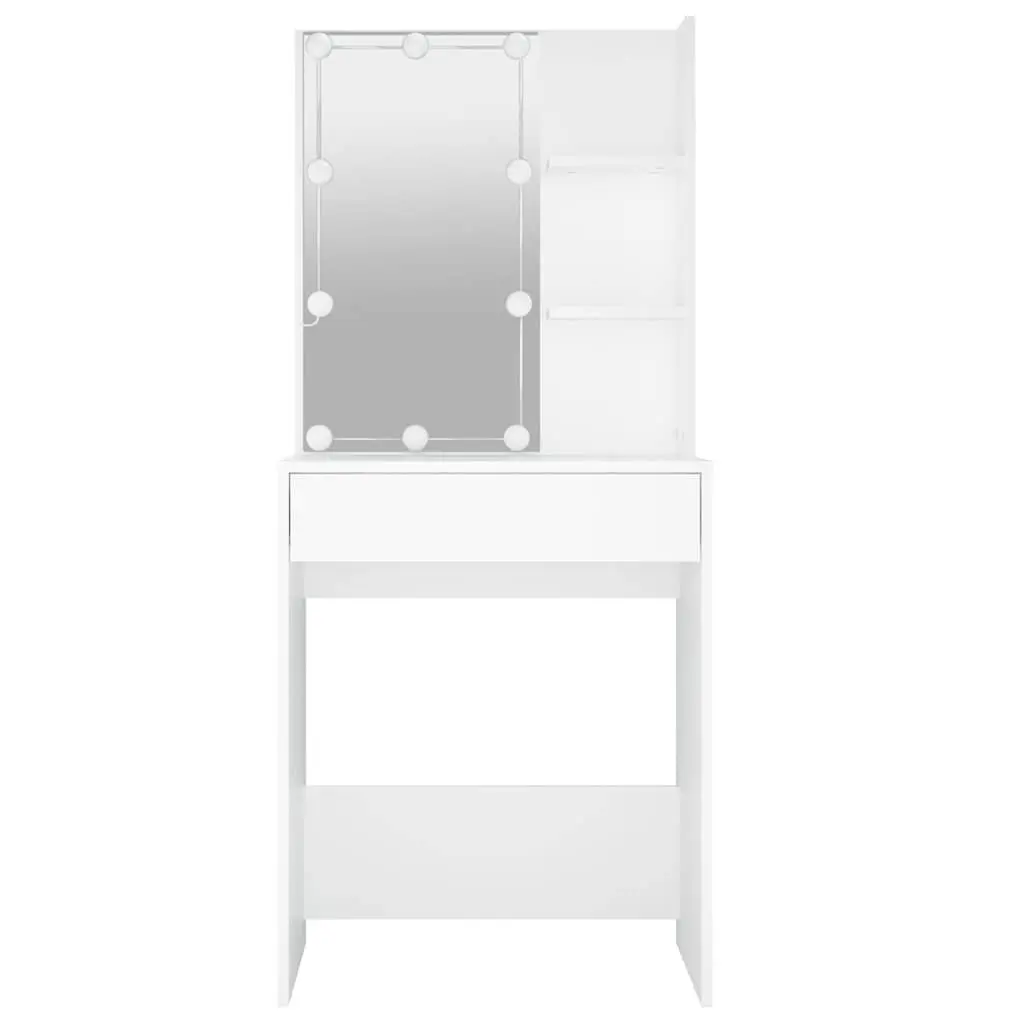 Dressing Table White Modern LED Mirror Lights 60 x 40 x 140 cm