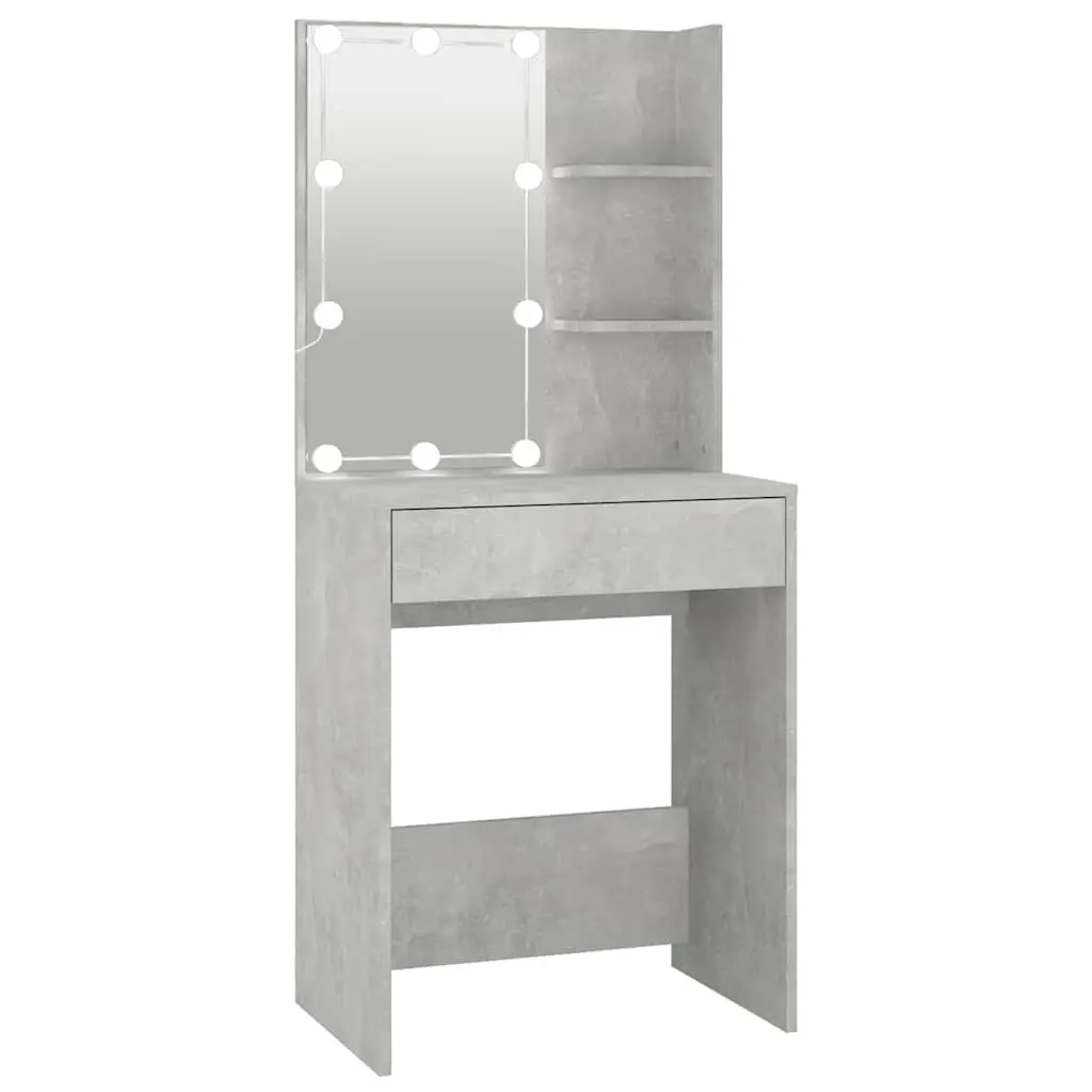 Dressing Table LED Mirror Grey Makeup Vanity 60W x 40D x 140H cm