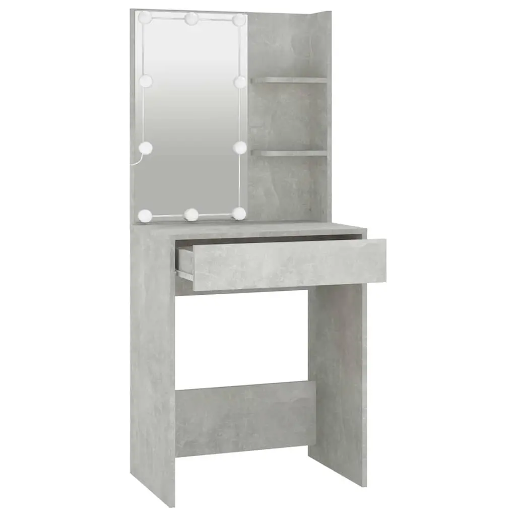 Dressing Table LED Mirror Grey Makeup Vanity 60W x 40D x 140H cm