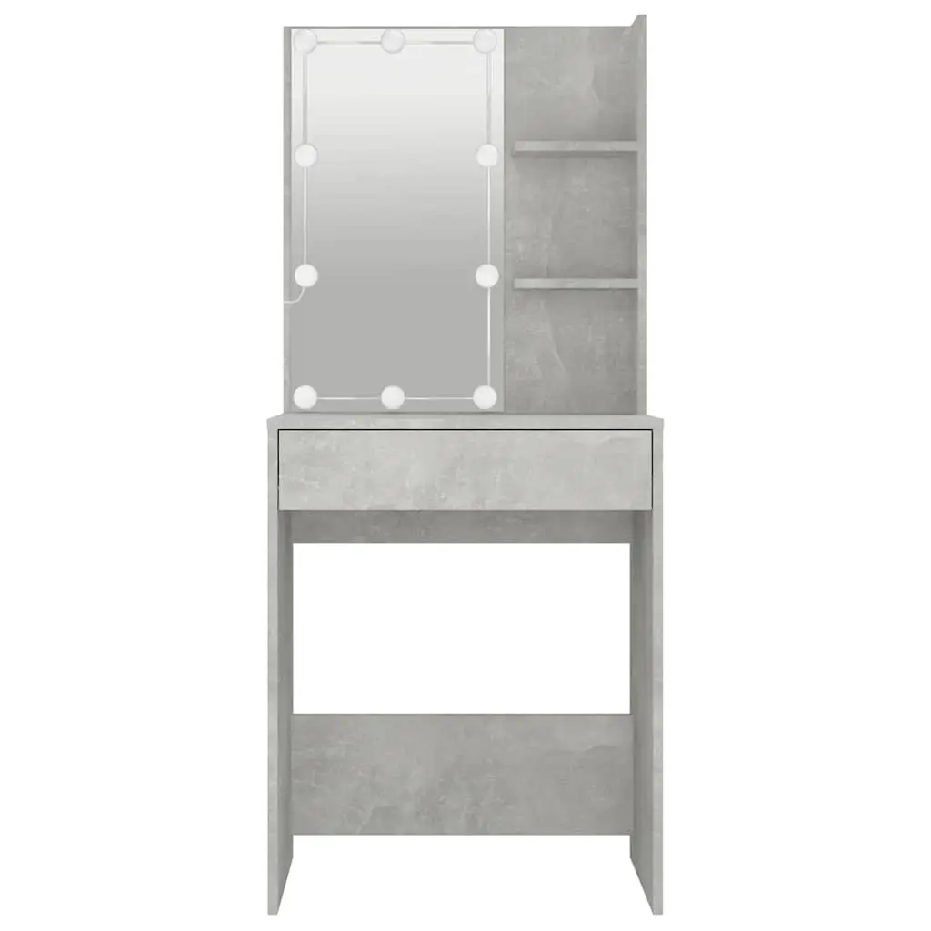 Dressing Table LED Mirror Grey Makeup Vanity 60W x 40D x 140H cm
