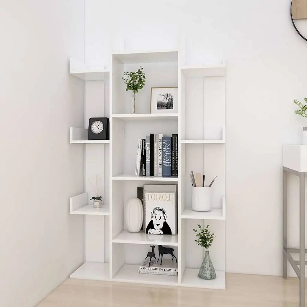 Book Cabinet White 13 Compartments Shelving Unit Storage Bookshelf Engineered