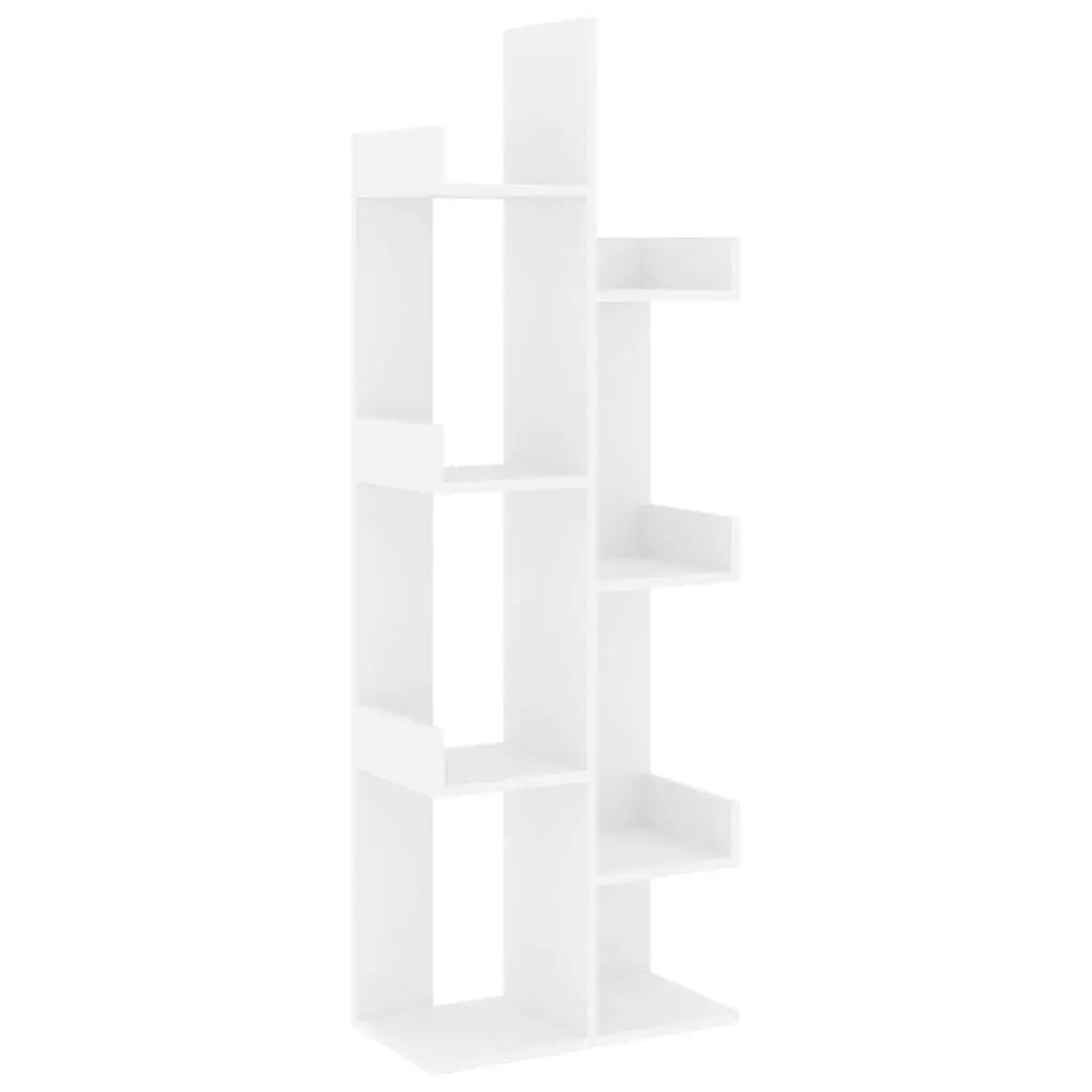 Book Cabinet White 8 Compartment Storage Bookshelf Standing Shelving Unit 48 x 25.5 x 140 cm