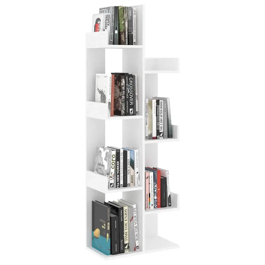 Book Cabinet White 8 Compartment Storage Bookshelf Standing Shelving Unit 48 x 25.5 x 140 cm