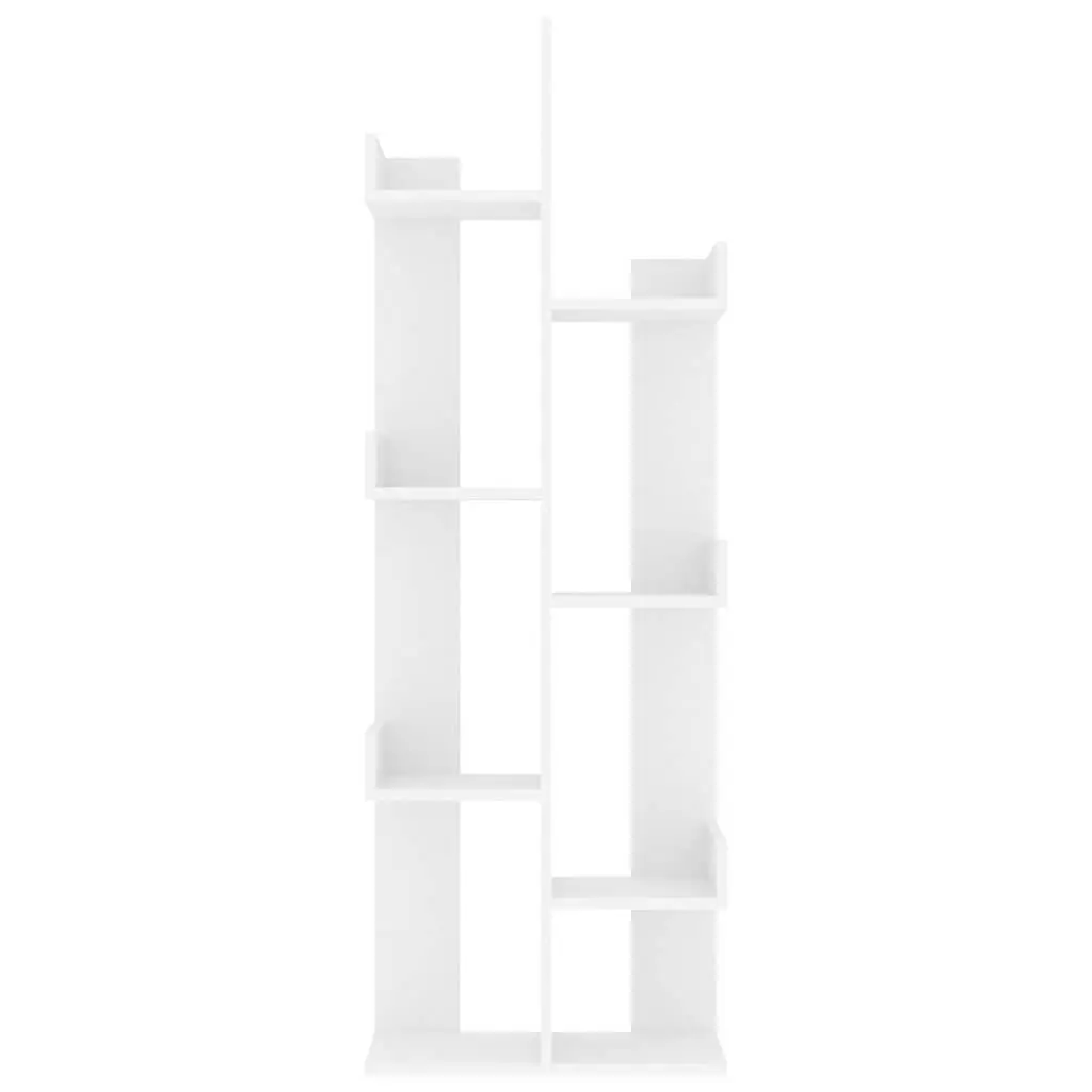 Book Cabinet White 8 Compartment Storage Bookshelf Standing Shelving Unit 48 x 25.5 x 140 cm
