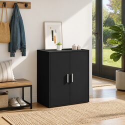 Your Friendly Black Shoe Cabinet with Organised Storage