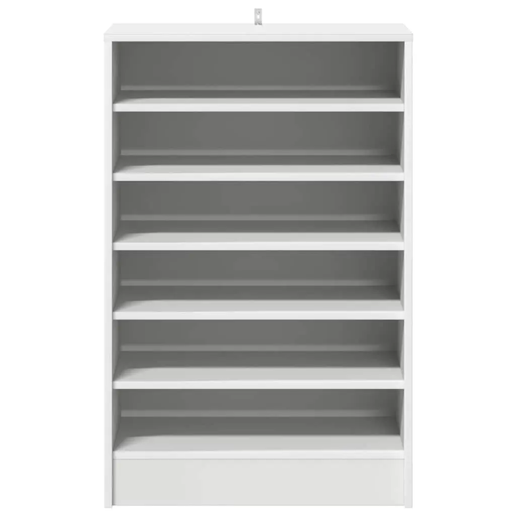 Shoe Cabinet Storage Organiser White Engineered Wood 7 Shelves Footwear Rack