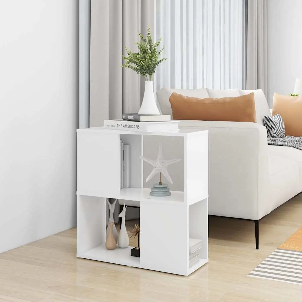 White Book Cabinet 2-Tier Shelving Unit 60W x 24D x 63H cm