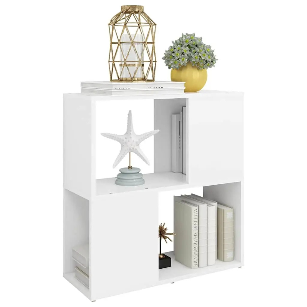 White Book Cabinet 2-Tier Shelving Unit 60W x 24D x 63H cm