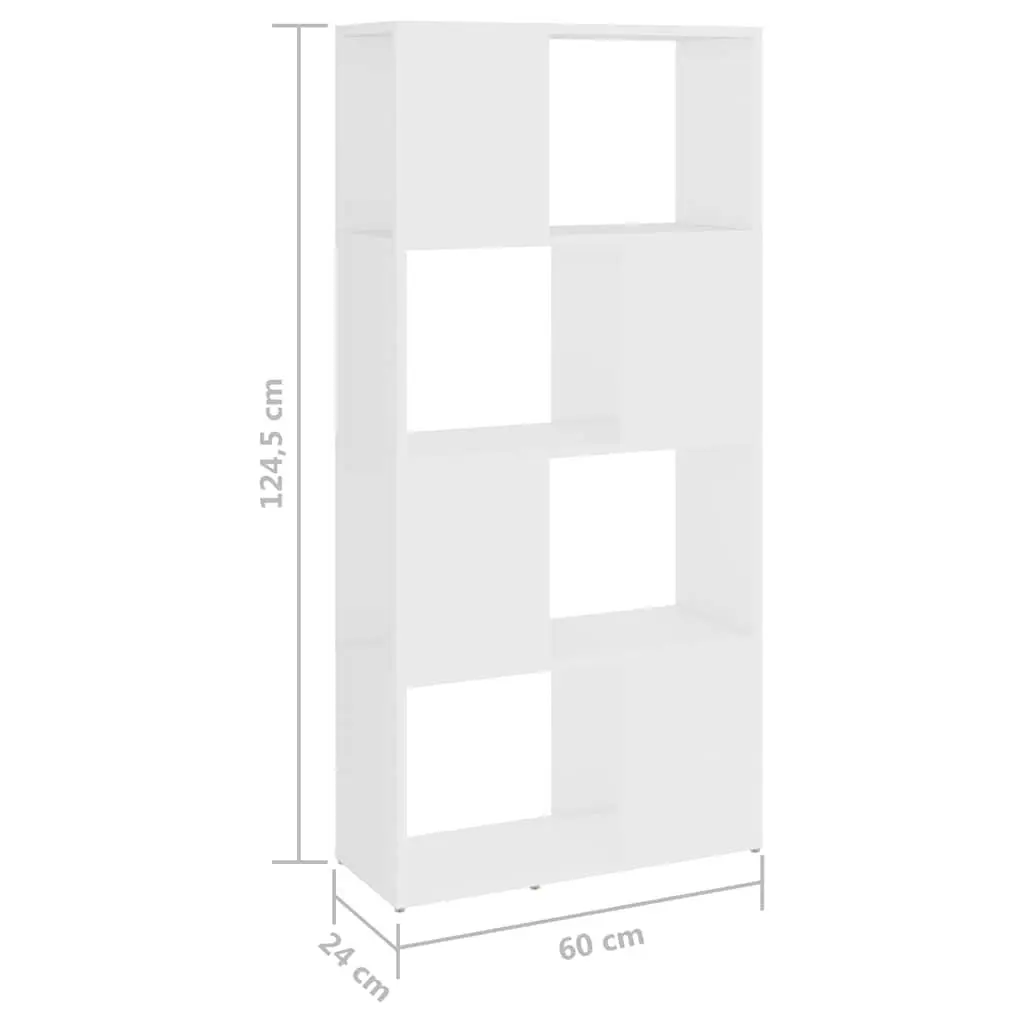 Book Cabinet Room Divider White 60x24x124.5cm Storage Shelving Unit 4