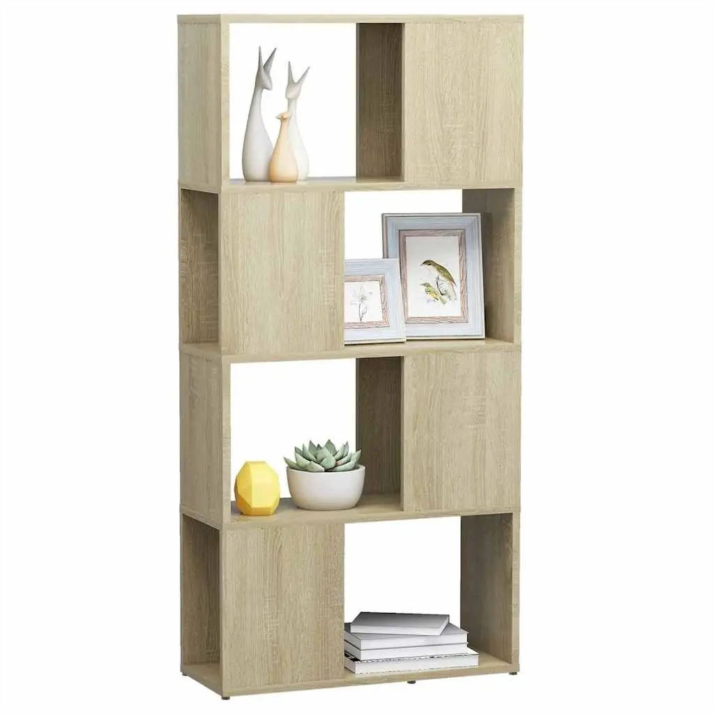 Book Cabinet Room Divider Bookcase Sonoma Oak 60x24x124.5cm Storage Shelving