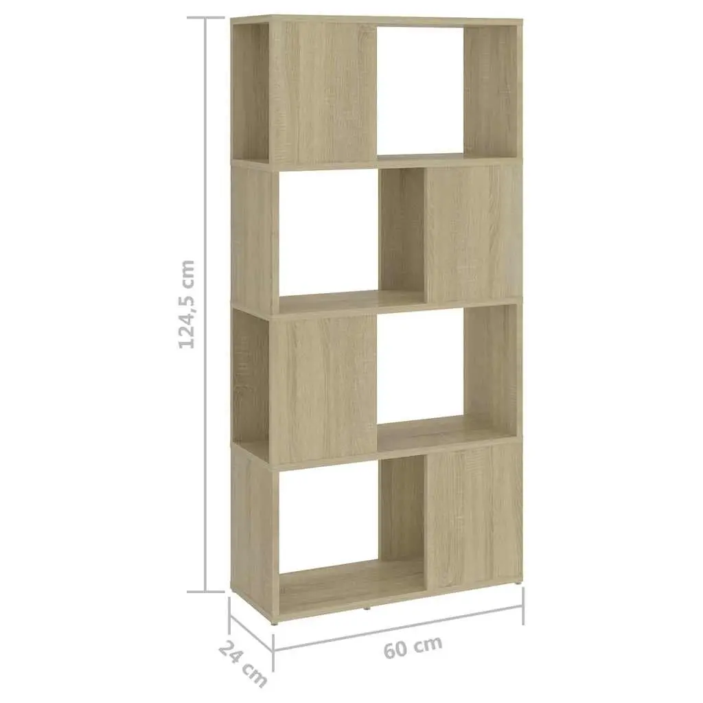 Book Cabinet Room Divider Bookcase Sonoma Oak 60x24x124.5cm Storage Shelving