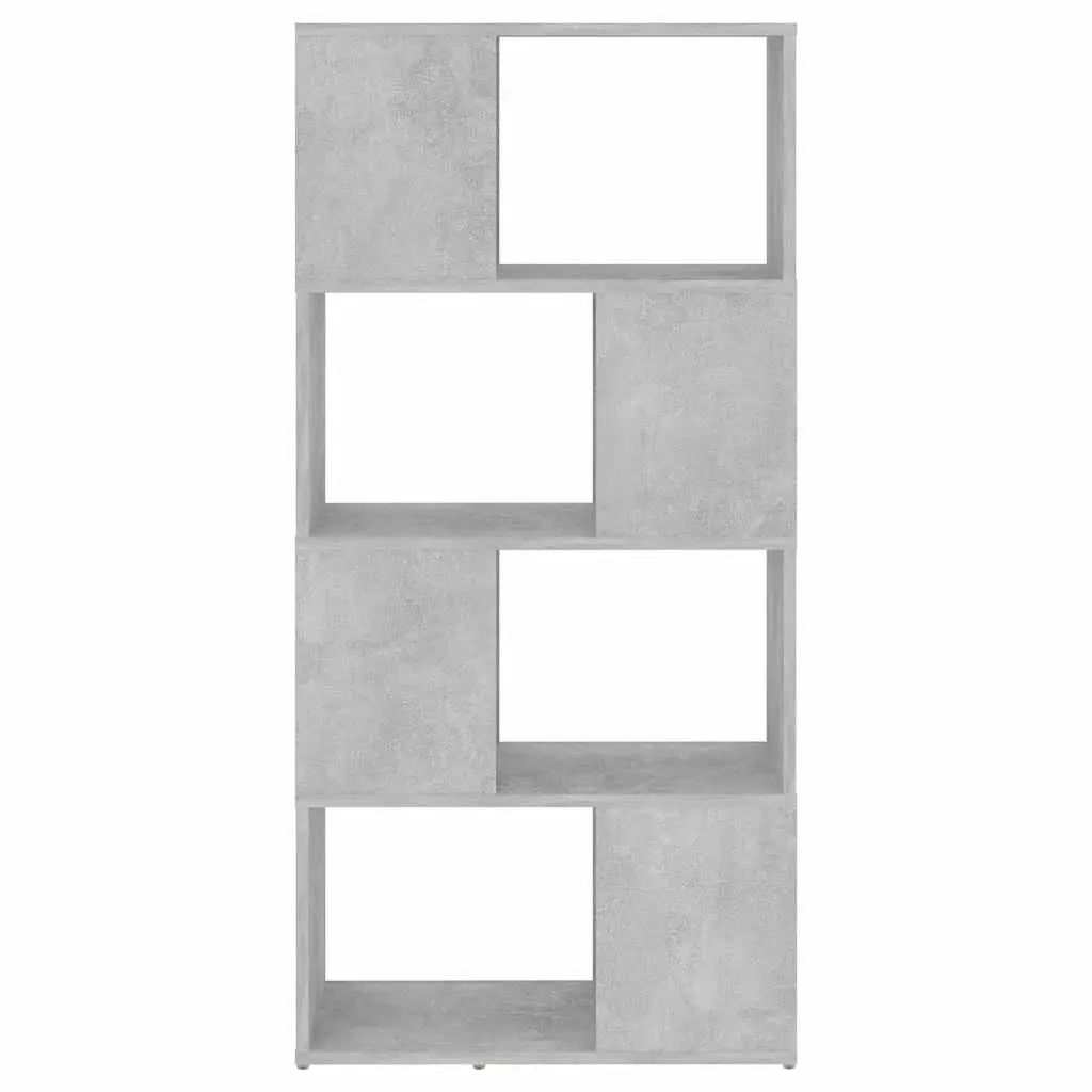 Book Cabinet Room Divider Grey 4 Compartment Shelving Unit Storage Organizer