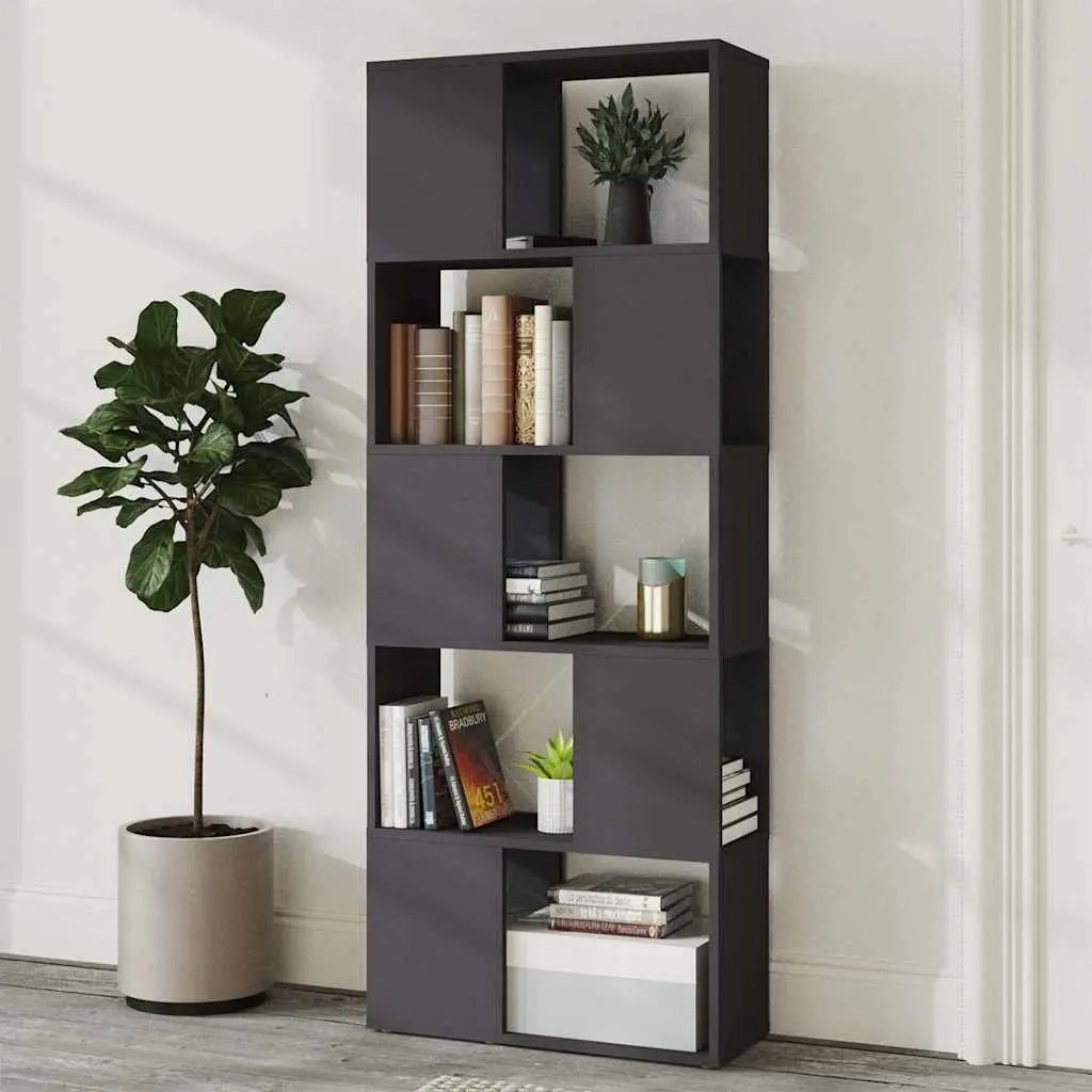 Book Cabinet Room Divider Grey Open Shelving Unit Storage Organiser Furniture