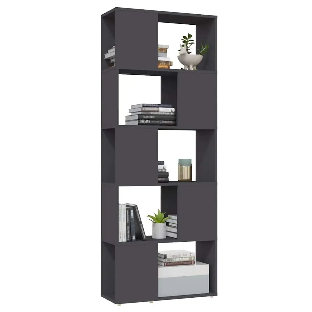 Book Cabinet Room Divider Grey Open Shelving Unit Storage Organiser Furniture