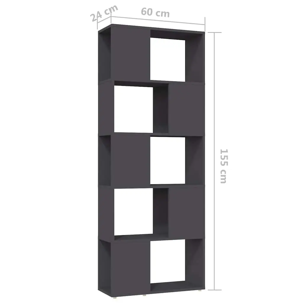 Book Cabinet Room Divider Grey Open Shelving Unit Storage Organiser Furniture
