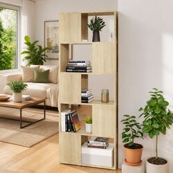 Book Cabinet Room Divider Shelf Organizer Storage Display Stand Brown
