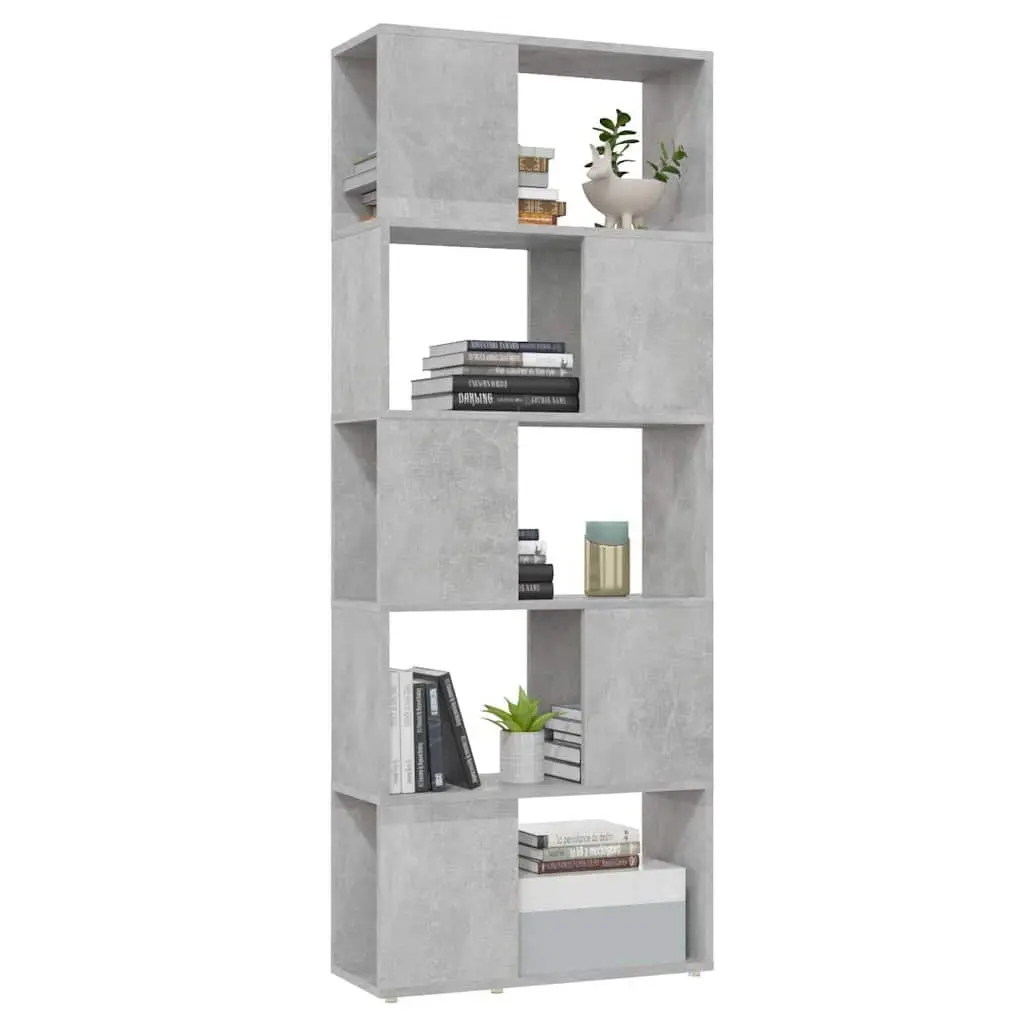 Book Cabinet Room Divider Grey Shelving Unit Open Storage Organiser Bookcase