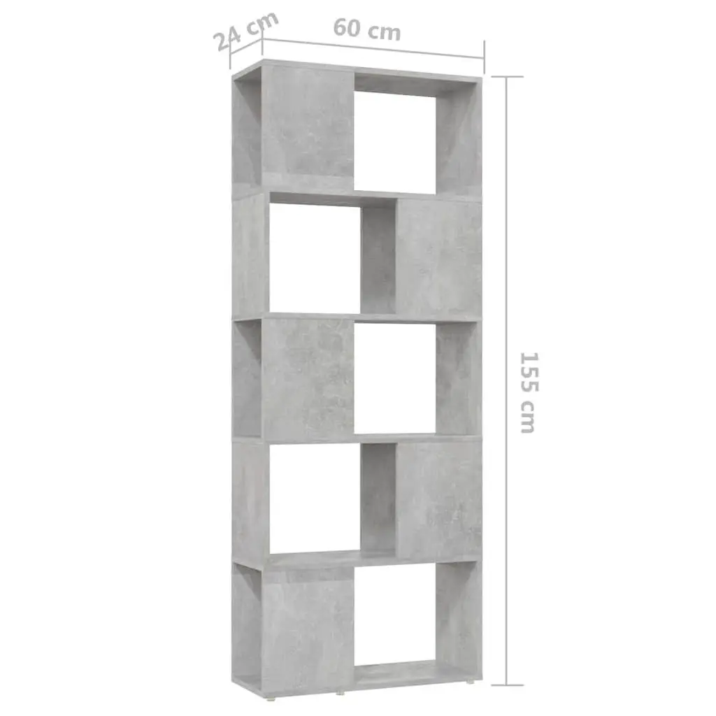 Book Cabinet Room Divider Grey Shelving Unit Open Storage Organiser Bookcase