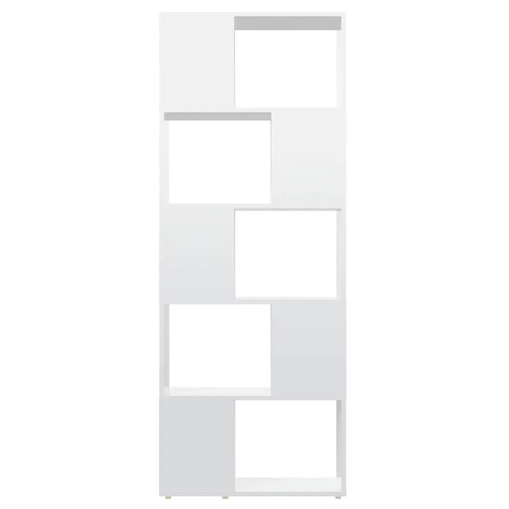 Book Cabinet Room Divider High Gloss White 60x24x155cm Bookcase Open Shelf Unit