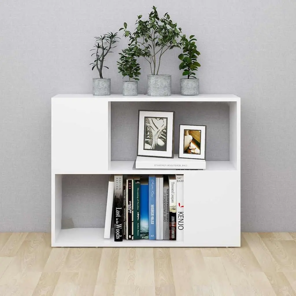 TV Cabinet White Open Compartment Storage Unit 80x24x63cm