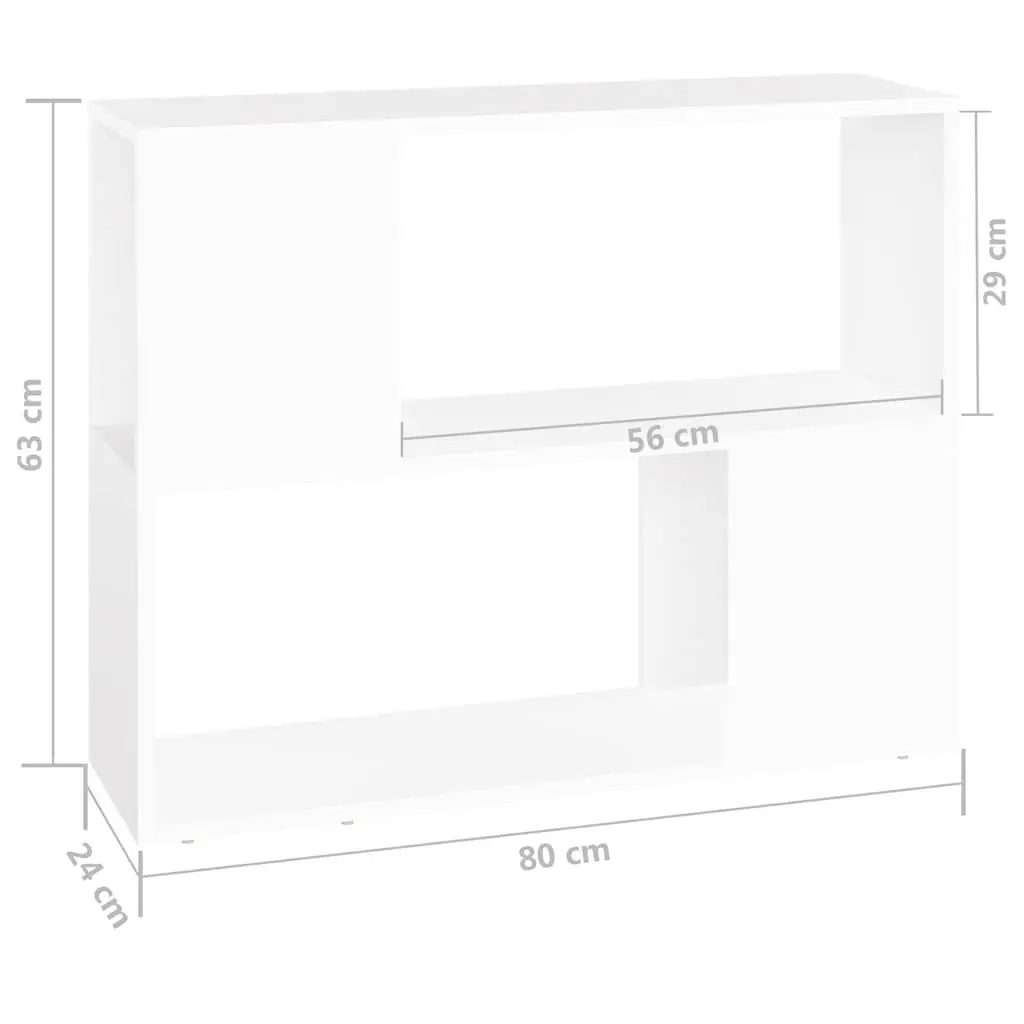 TV Cabinet White Open Compartment Storage Unit 80x24x63cm