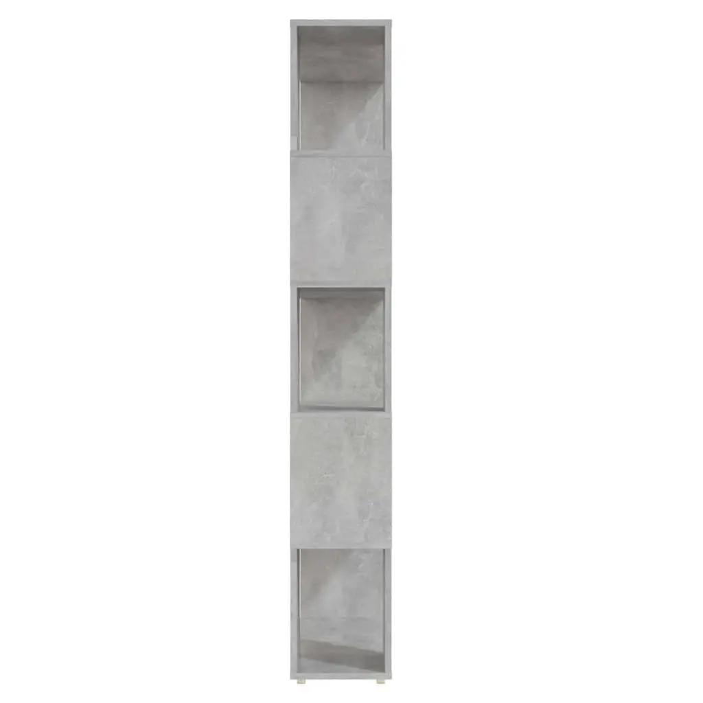 Book Cabinet Room Divider Concrete Grey Engineered Wood 80W x 24D x 155H cm