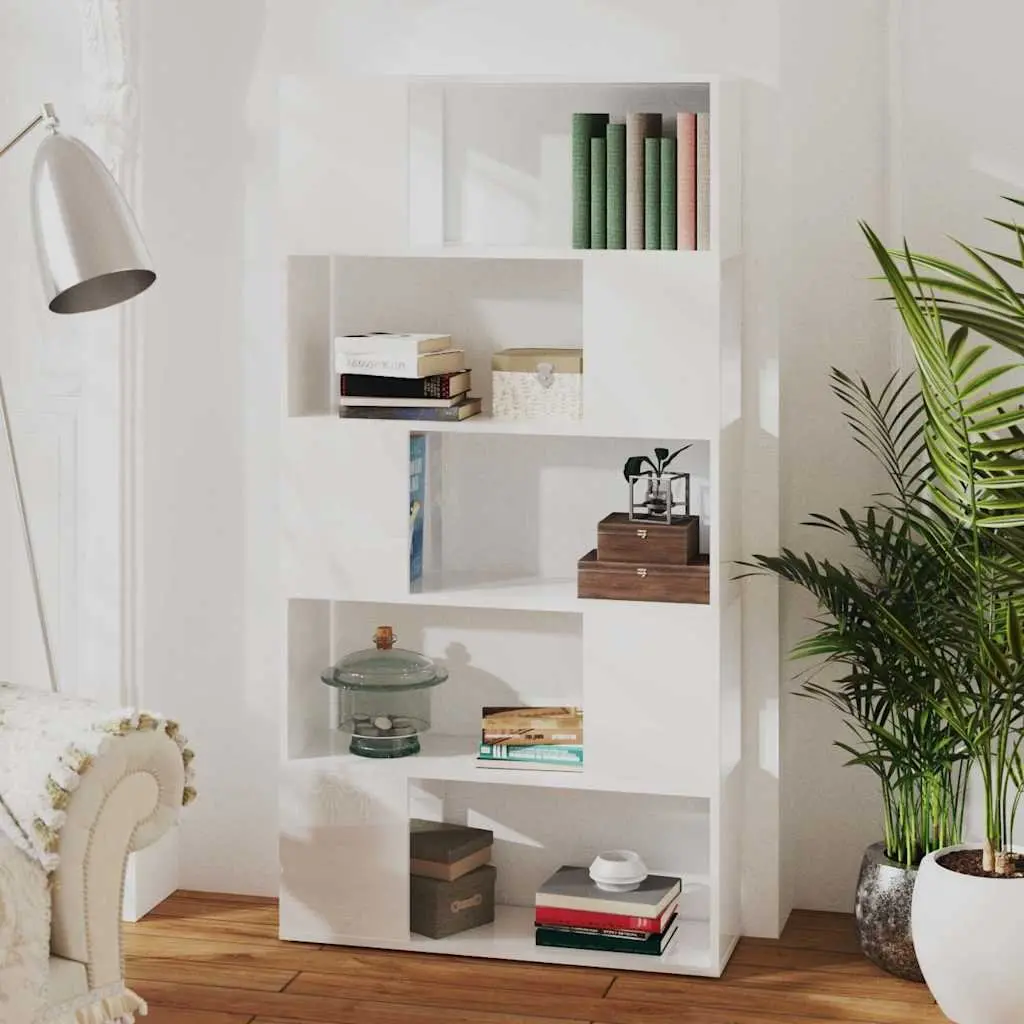 Book Cabinet Room Divider Shelving Unit Storage White 80x24x155 cm
