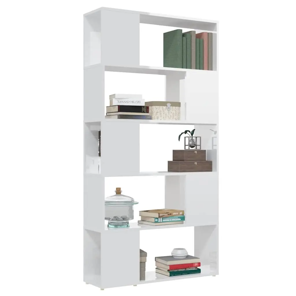 Book Cabinet Room Divider Shelving Unit Storage White 80x24x155 cm