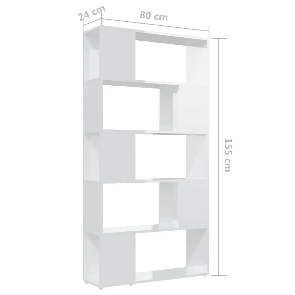 Book Cabinet Room Divider Shelving Unit Storage White 80x24x155 cm