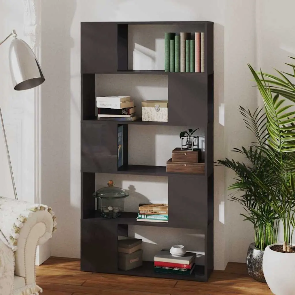 Grey Book Cabinet Room Divider with High Gloss Finish